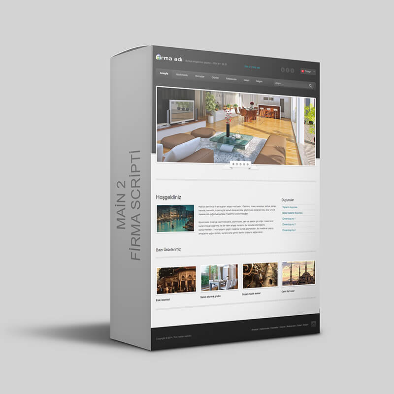 Ücretsiz kurumsal firma sitesi scripti